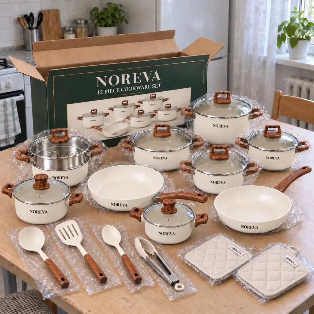 Set Noreva usato su una teglia in alluminio